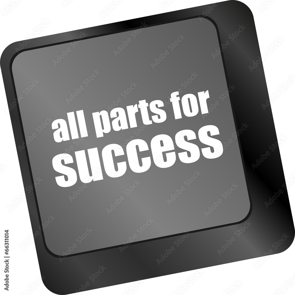 Poster all parts for success button on computer keyboard key
