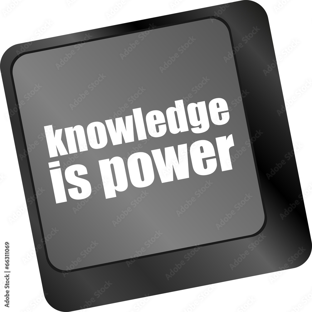 Poster knowledge is power button on computer keyboard key