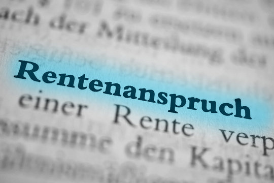 Rentenanspruch - blau markiert