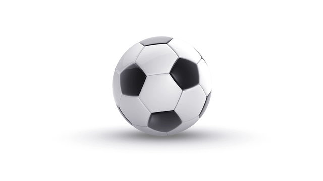 soccer ball bouncing on white background with alpha matte