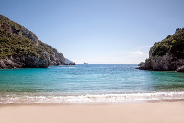 Fototapeta na wymiar beautiful beach in Corfu