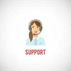 Technical support woman icon