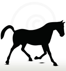 horse silhouette in Prancing position