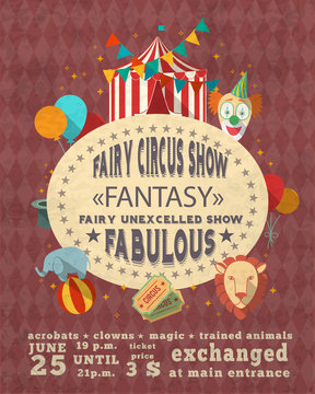 Circus vintage advertisement poster