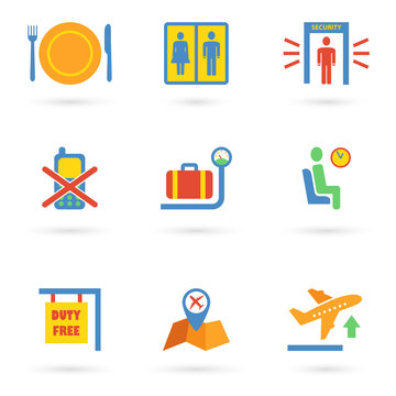 Airport Icons Flat