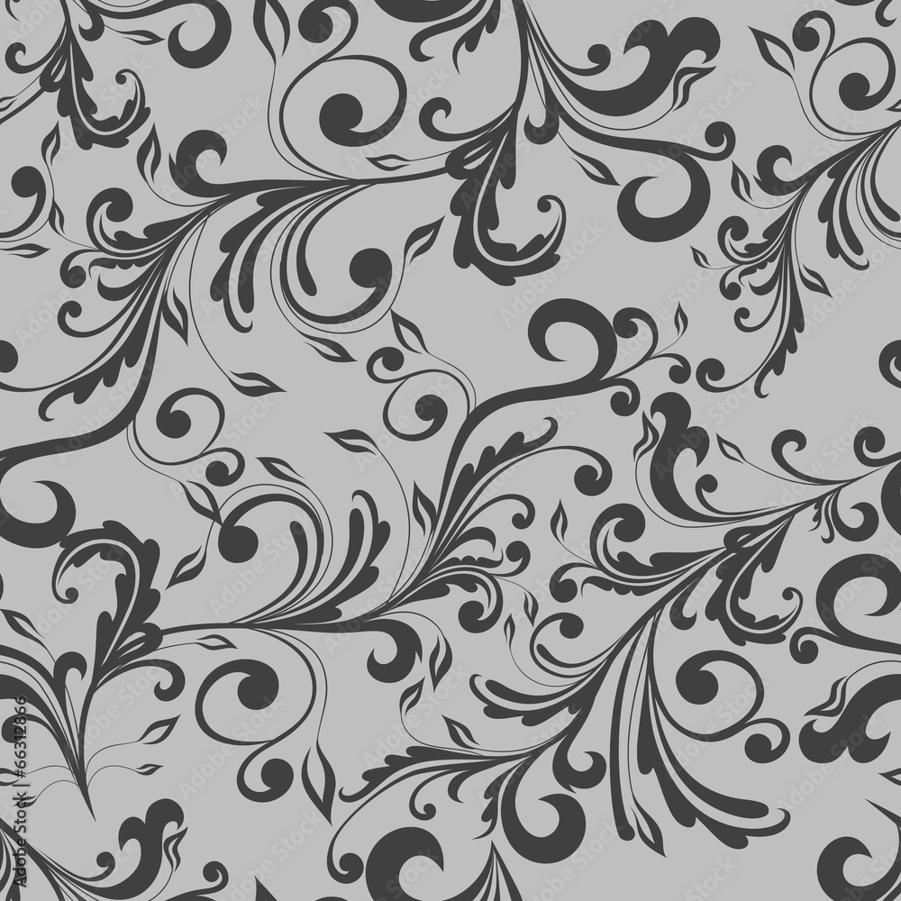 Wall mural floral seamless pattern