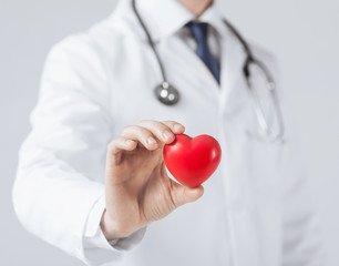 man hands with heart