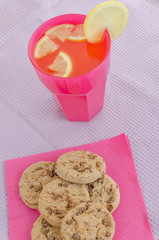 Homemade cokies and fresh drink