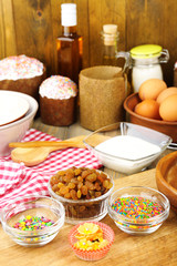 Easter cake preparing in kitchen