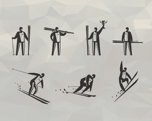 Skier icon. Vector format