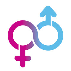 male and female Limitless symbol, vector