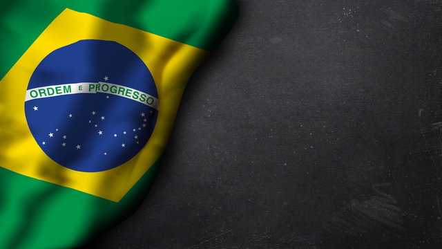 Brasilienfahne auf Schiefertafel