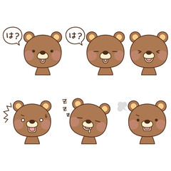 くま　顔　表情　セット