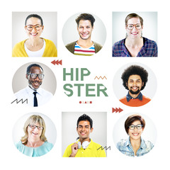 Fototapeta premium Headshots of People Labeled as Hipster