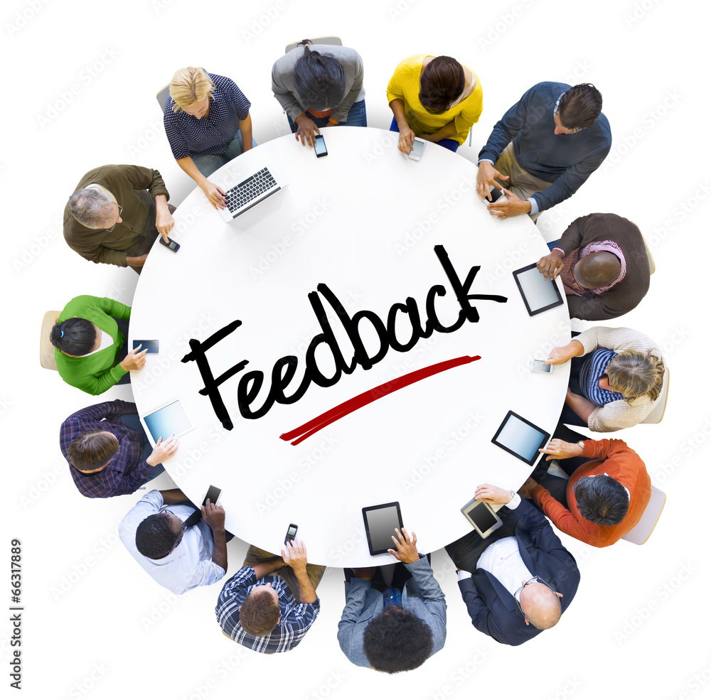Poster multiethnic group of people with feedback concept - Posters