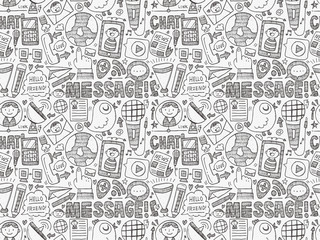 seamless doodle communication pattern