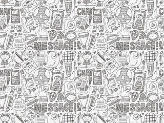 seamless doodle communication pattern