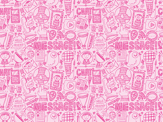 seamless doodle communication pattern