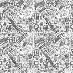 seamless doodle communication pattern