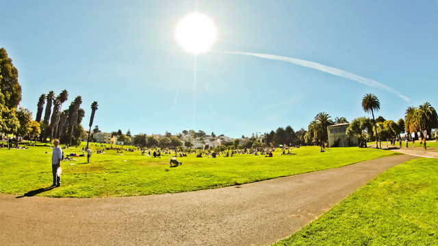 Anonymous Large Crowd Time Lapse Park
