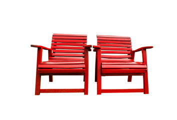 red armchair on white background