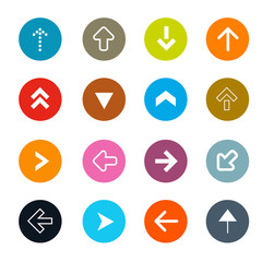 Fototapeta premium Arrows Set in Circles Vector Illustration