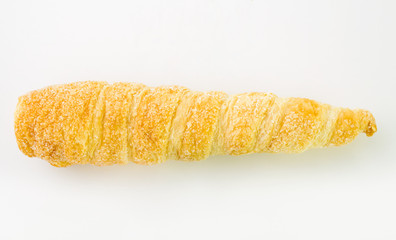 French croissants isolated wither sugar on white background