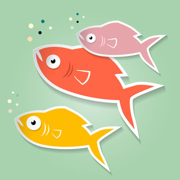 Vector Paper Fish Illustration