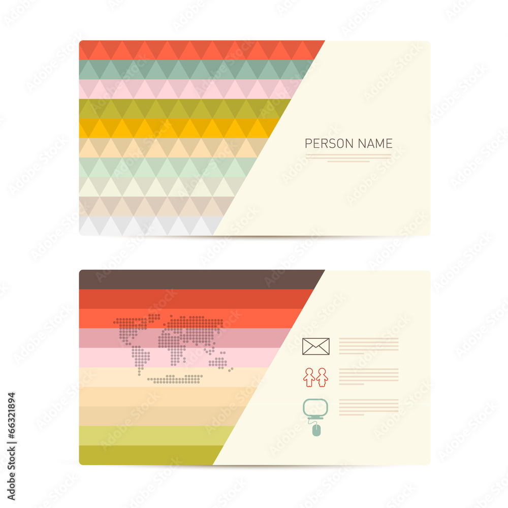 Wall mural Retro Paper Business Card Template