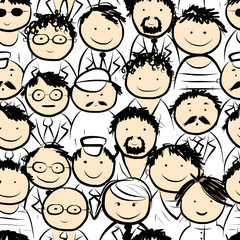 Men crowd, seamless pattern for your design