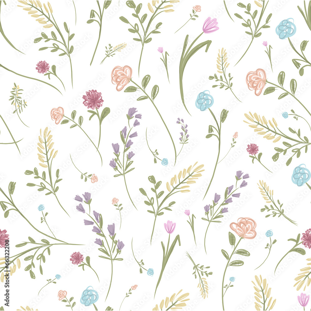 Poster floral seamless pattern for your design