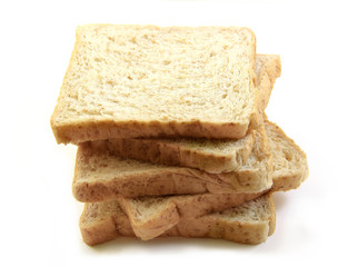 Bread wheat overlap on white background