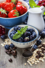 Healthy breakfast - muesli and berries