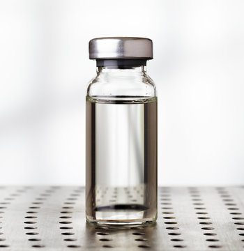 Medical Vial Of Liquid In Laboratory