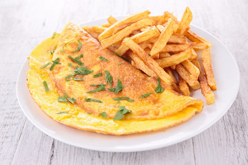 omelet and french fries
