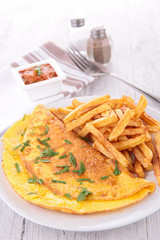 omelet and french fries