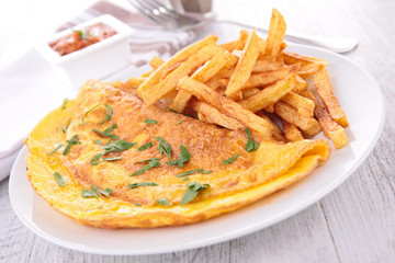 omelet and french fries