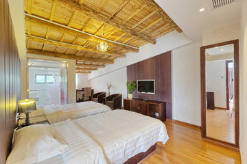 luxury bedroom in hotel