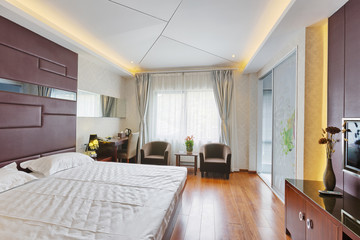 luxury bedroom in hotel