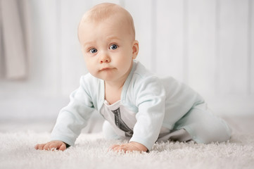 Portrait of a crawling baby