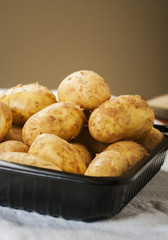 Potatoes raw close up fresh