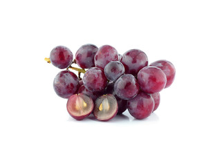 red grape on white background