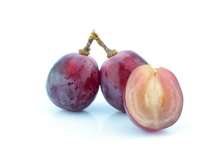 red grape on white background