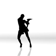 Vector silhouettes of woman.