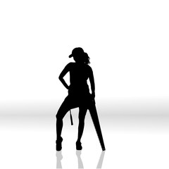 Vector silhouettes of woman.