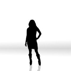 Vector silhouette of a woman.