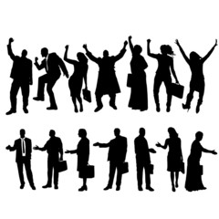 Vector silhouettes of business people.