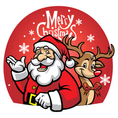 santa and the christmas deer
