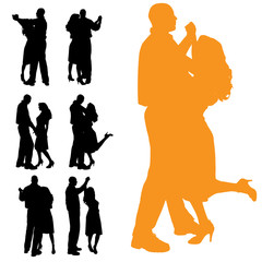 Vector silhouette of people.