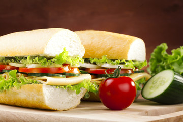 vegetarian sandwich with cheese and vegetables